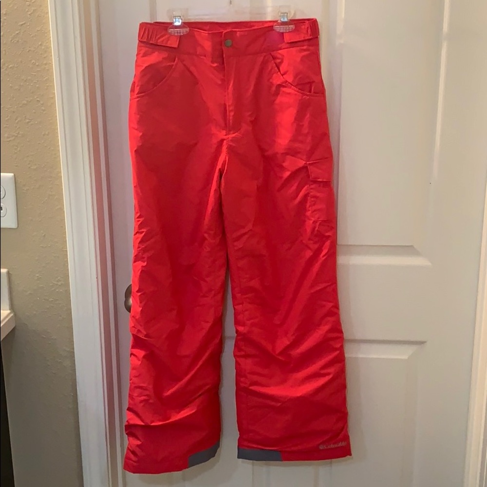 Columbia hot pink large snow pants